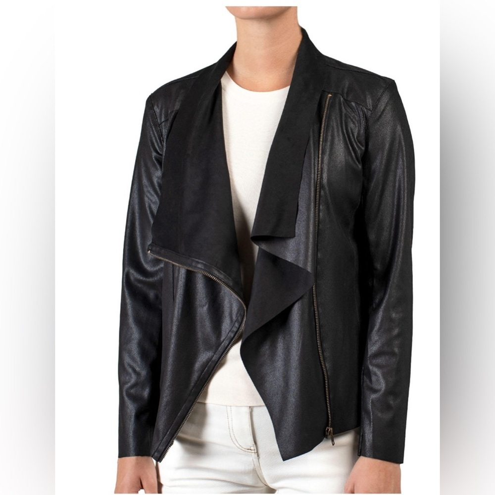 Mote Women's Black Drape Front Jacket w Zipper sz XXL NWT
